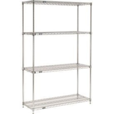 GLOBAL EQUIPMENT Nexel    E-Z Adjust Chrome Wire Shelving 36"W x 18"D x 54"H 18365AC